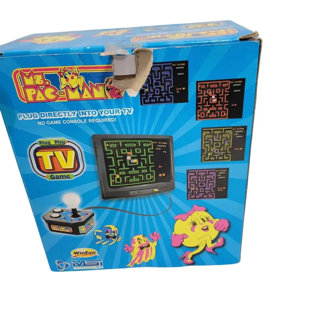 Ms Pac-Man TV Arcade 1993 Vintage Entertainment Plug & Play 81826-2M11